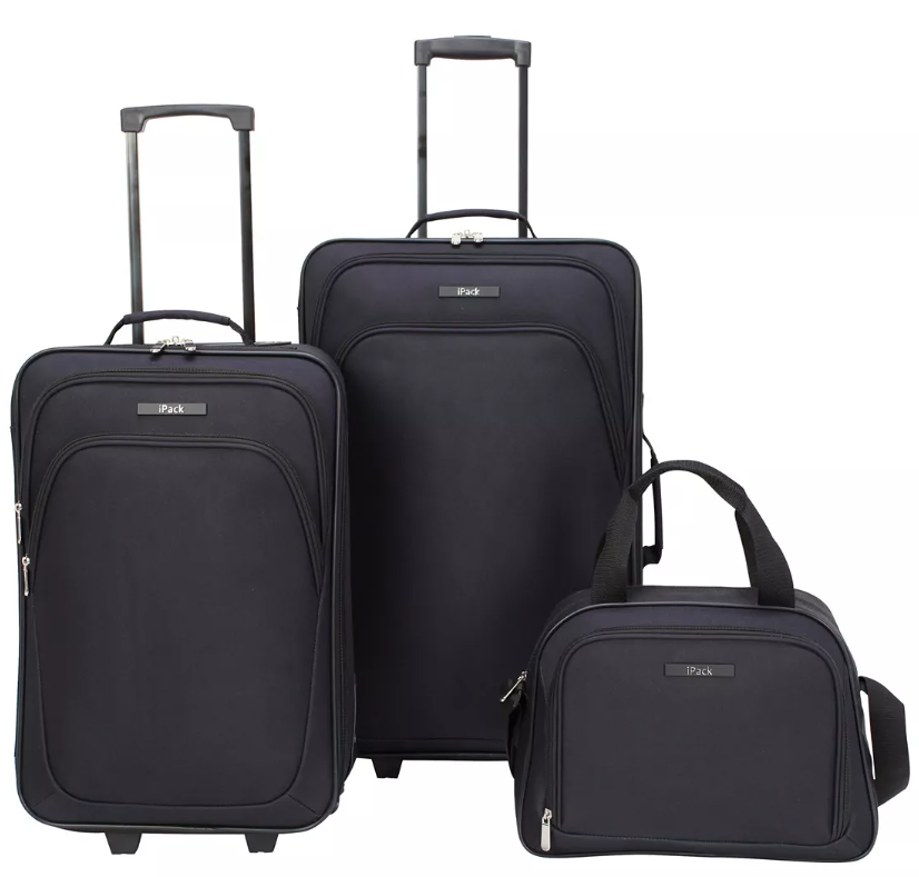 iPack 3-Piece Softside Wheeled Luggage Set + $10 Kohl's Cash