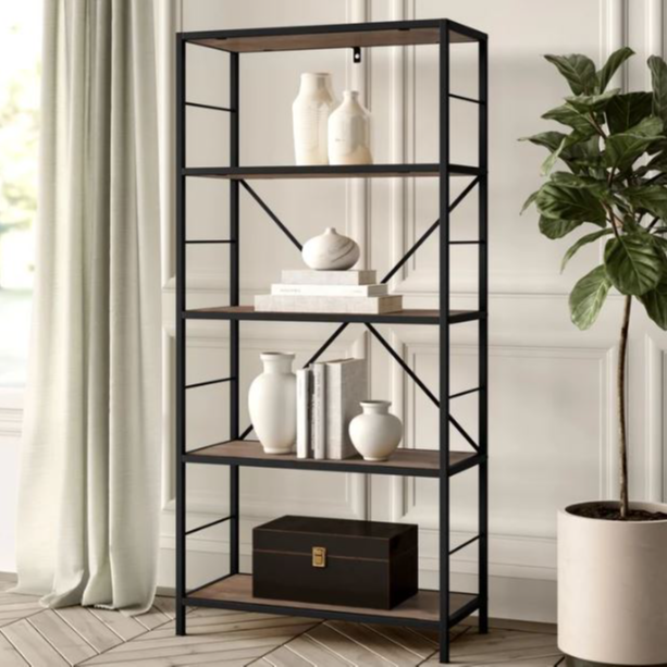 4-Shelf Metal Etagere Bookcase