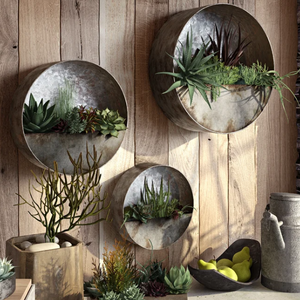 3-Piece Steel Wall Mount Planter Set