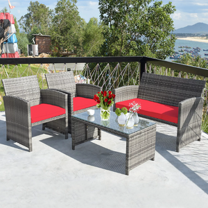 Costway 4-Piece Rattan Patio Furniture Set