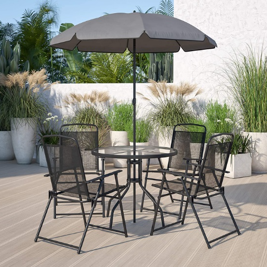 Flash Furniture 5-Piece Patio Set w/ Umbrella