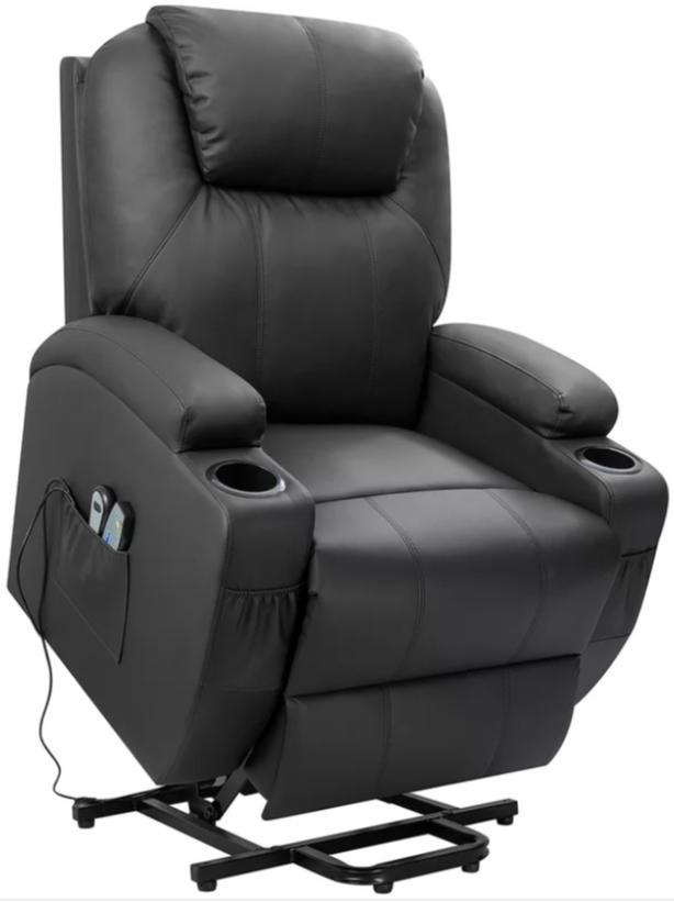 Faux-Leather Power Lift Heated Massage Chair