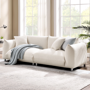 Scandinavian-style Upholstered Plush Sofa