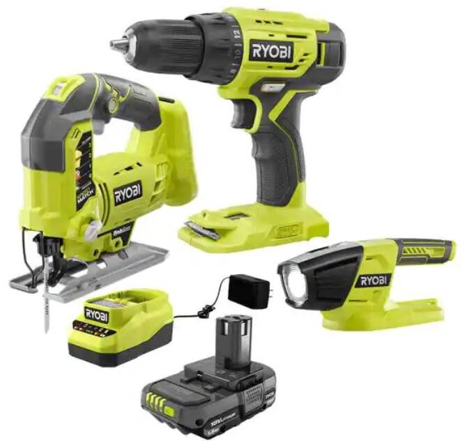 Ryobi ONE+ 18V Cordless 3-Tool Combo Kit