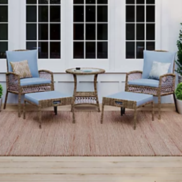 Bee & Willow 5-Piece Wicker Patio Set w/Cushions