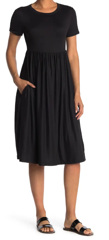 Velvet Torch Crew Neck Short Sleeve Midi Dress