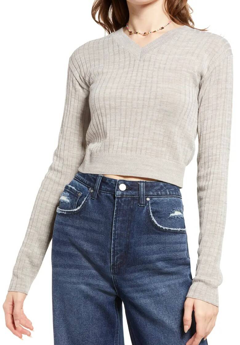 Women's Rib Cropped Sweater