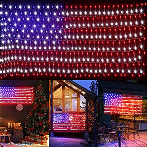 420-LED Lights American Flag Net