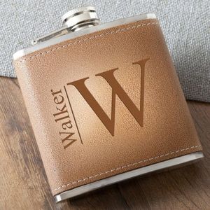 Personalized 6oz. Leather Flask