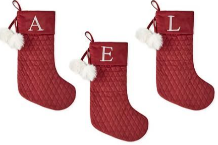 Quilted Velvet Monogram Christmas Stocking