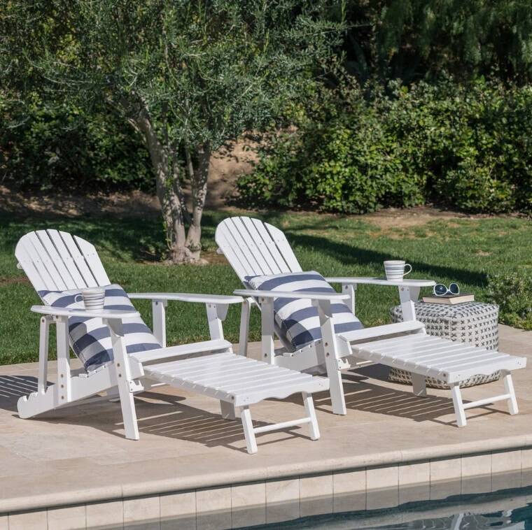 2-Pack Wood Adirondack Reclining Chairs