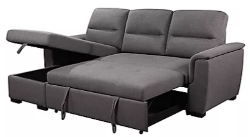 Upholstered Storage Sectional w/ Pullout Bed