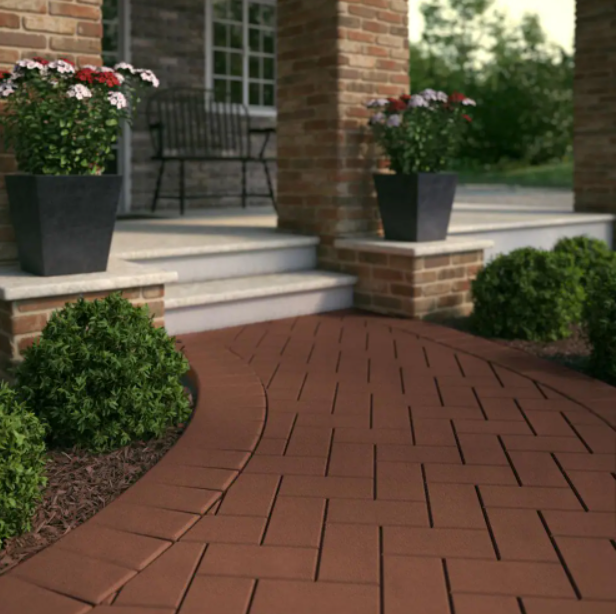 Dry-Cast Red Concrete Paver