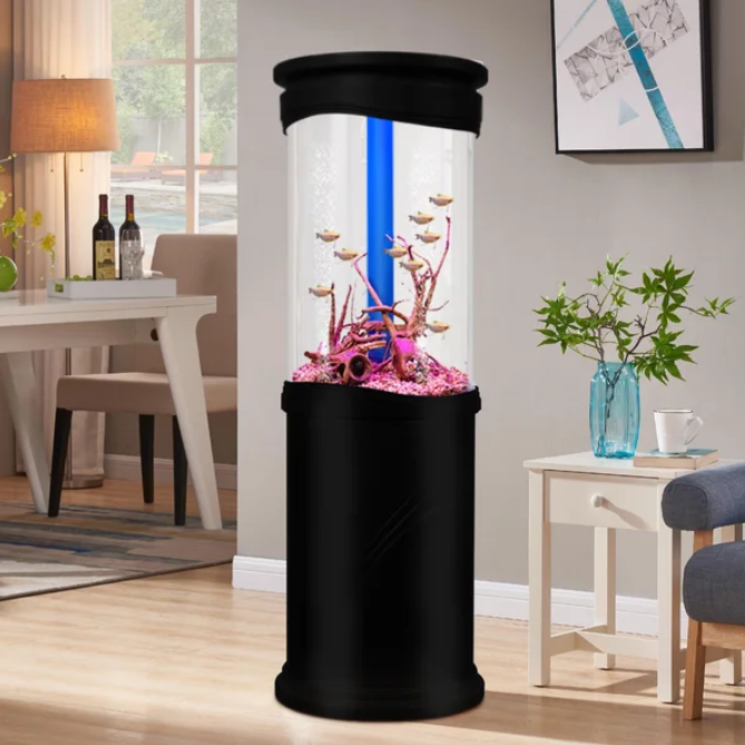 78-Gal Column Aquarium Tank w/ LED Lights