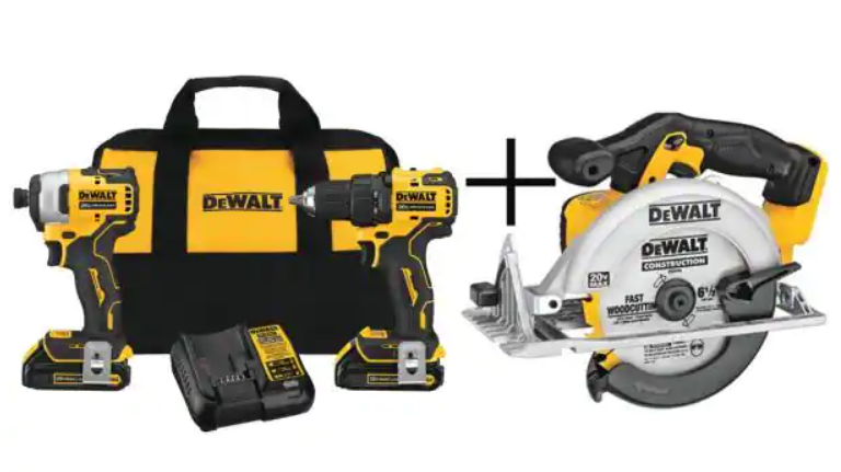 DeWalt 20V Cordless Drill/ Impact Kit w/ Circular Saw