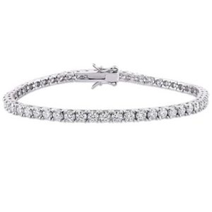 6ct Moissanite 18K White Gold Plate Tennis Bracelet