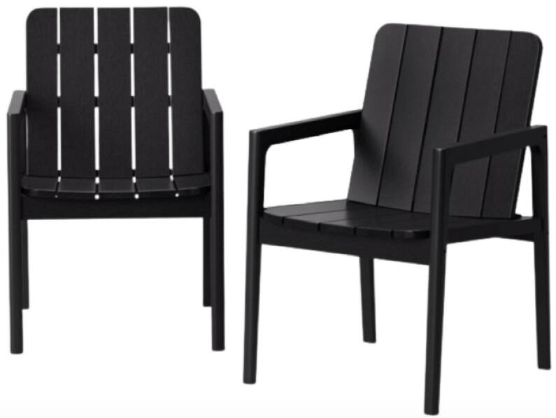 2-Pack Wood Patio Dining Chairs