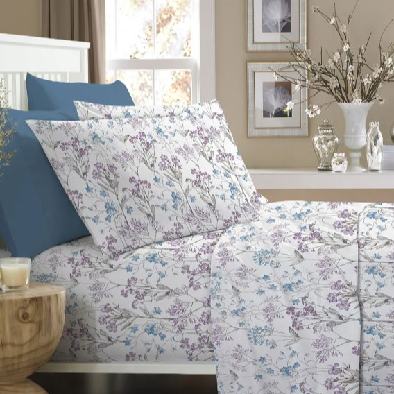 6-Piece 1200TC Cotton Print Sheet Set