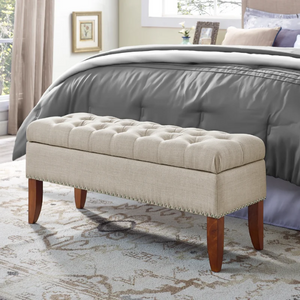 Wood Upholstered Storage Bench