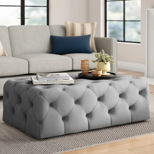 Tufted Velvet Ottoman