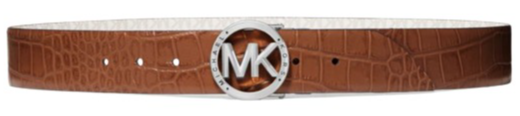 Michael Kors Reversible Logo & Crocodile Embossed Belt