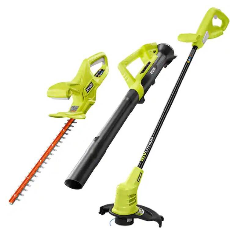 Ryobi One+ 18V Cordless 3-Tool Trimmer & Blower Kit