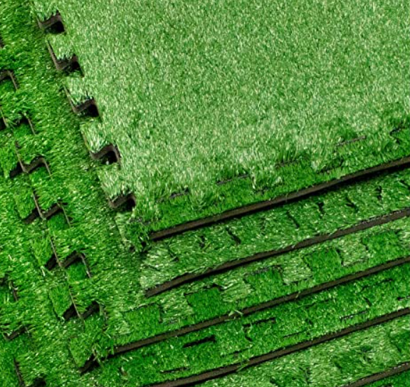 12-Count Interlocking Grass Floor Mat Tiles