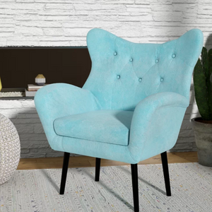 Upholstered Velvet Wingback Chair