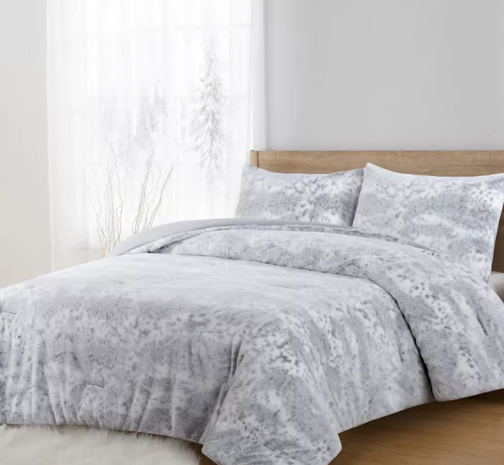 3-Piece Faux-Fur Comforter Set