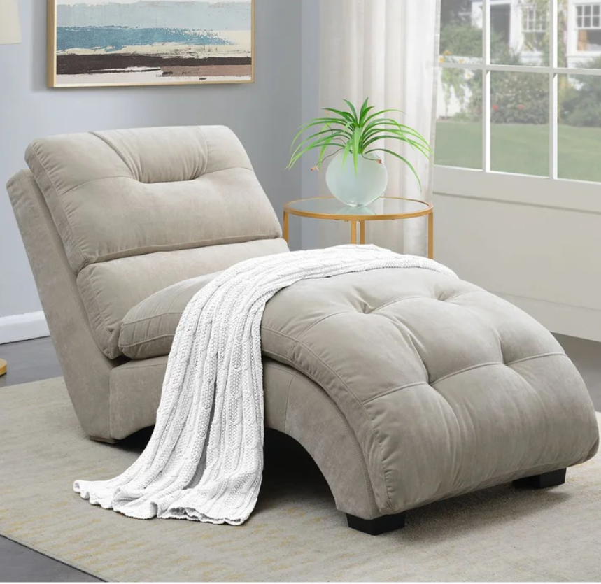 Tufted Armless Chaise Lounge