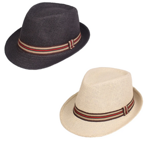 2-Pack Men's Straw Fedora