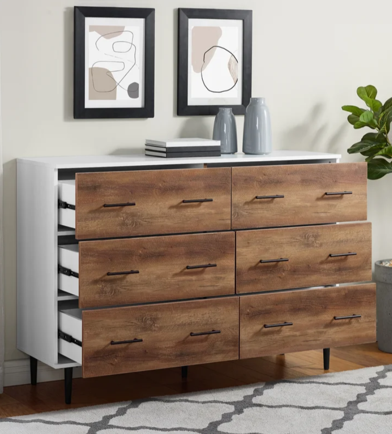 Rustic Oak 6-Drawer Sideboard