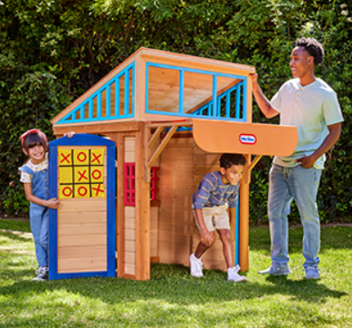 Little Tikes Wood 5-in-1 Game Play House