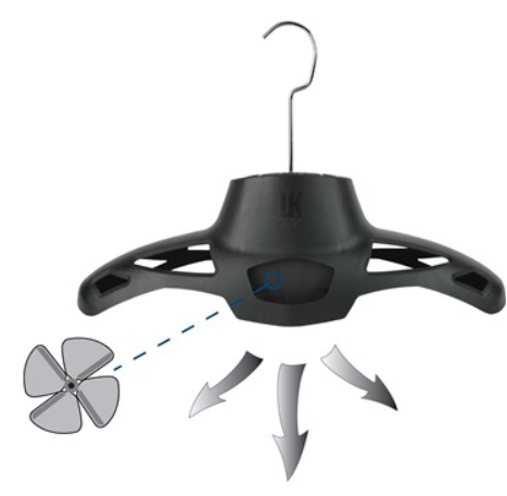 Hanger w/ Built-In Electric Fan