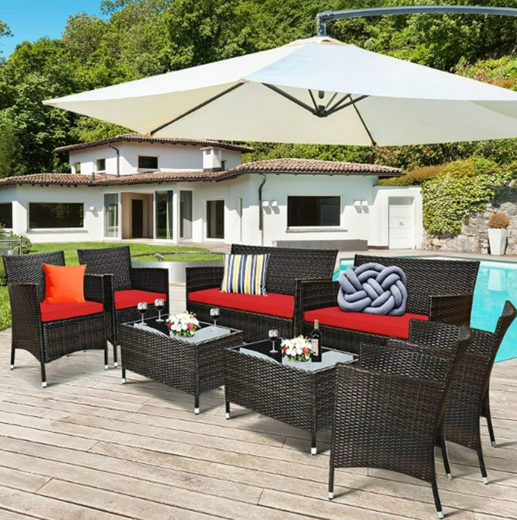 8-Piece Rattan Patio Furniture Set