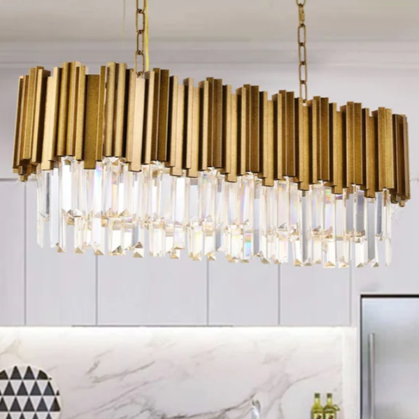 Crystal & Gold Tiered Chandelier