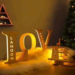 Personalized Wood Letter Night Light