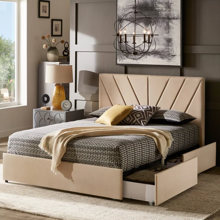 Upholstered Queen Storage Platform Bed