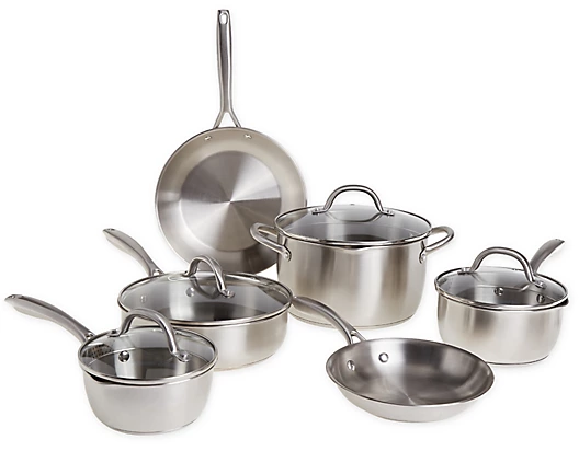 10-Piece Stainless Steel Cookware Set