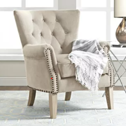 Tufted Nailhead Accent Chair