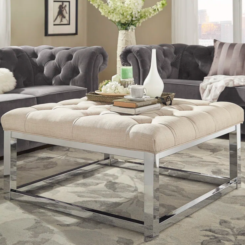 Tufted Square Cocktail Ottoman