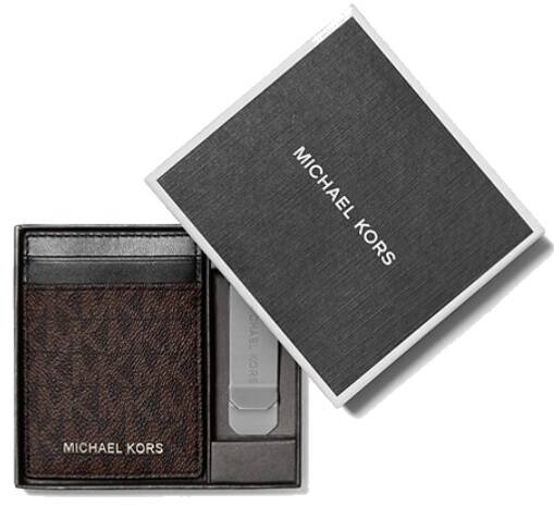 Michael Kors Logo Card Case w/ Bill Clip