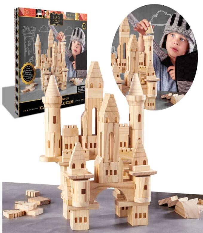 FAO Schwarz Wooden Castle Building Blocks