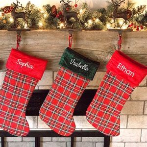 Personalized Plaid Christmas Stocking