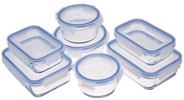 14-Piece Amazon Basics Glass Food Storage Containers