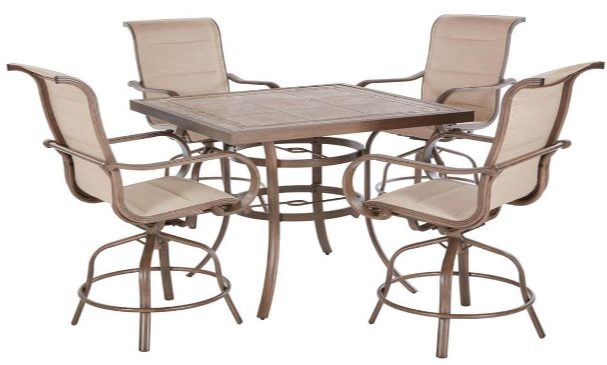 5-Piece Outdoor Swivel Dining Set