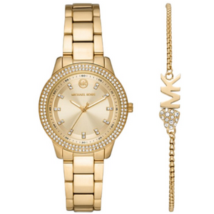 Michael Kors Gold-Tone Pavé Watch & Bracelet Gift Set