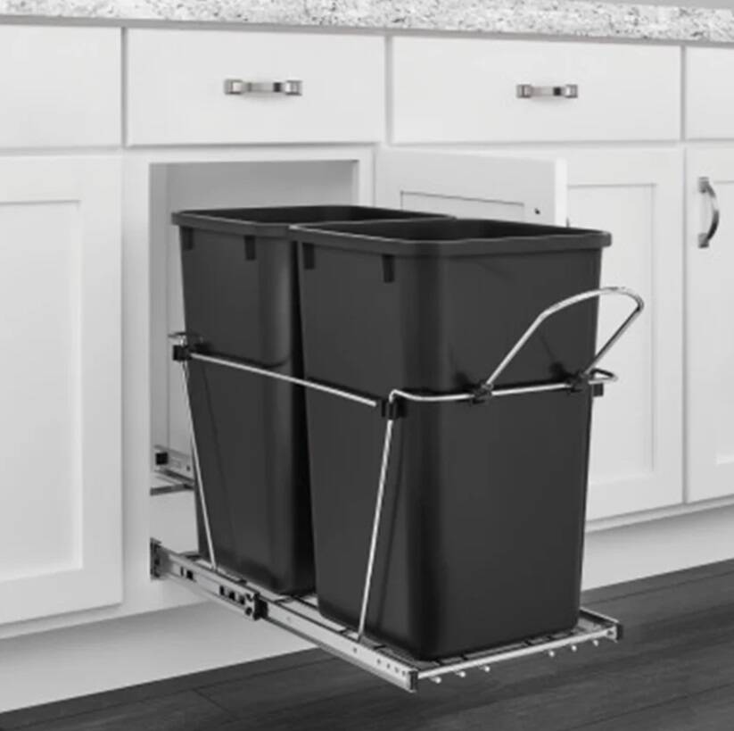 Sliding Pull-Out 35-Qt Waste Bin Containers