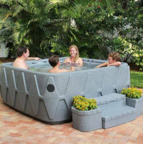 5-Person Square Plug & Play Hot Tub w/ Ozonator