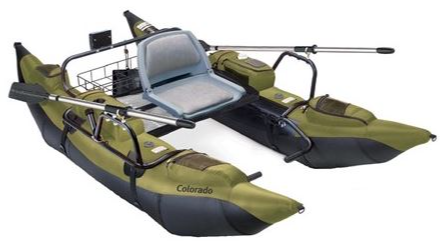 Inflatable Pontoon Boat w/ Oars & Motor Mount